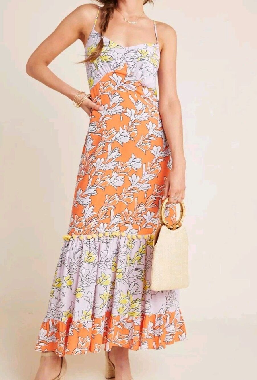 Farm Rio Anthropologie Culebra Floral Dress XS Petite